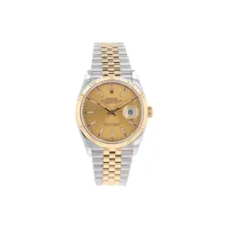 ROLEX DATEJUST 126233 36MM CHAMPAGNE INDEX LUMINOUS DIAL FLUTED BEZEL & JUBILEE
