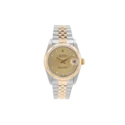 ROLEX DATEJUST 68273 31MM CHAMPAGNE DIAMOND DIAL FLUTED BEZEL JUBILEE BAND