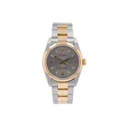 ROLEX OYSTER PERPETUAL 77483 31MM GRAY LUMINOUS INDEX + 3 6 9 DIAL SMOOTH BEZEL