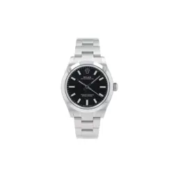 B&P ROLEX OYSTER PERPETUAL 277200 31MM BLACK BAR INDEX DIAL BEZEL & OYSTER BAND