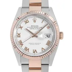 ROLEX DATEJUST 36 126231 WHITE ROMAN 3 ROW OYSTER BRACELET RANDOM NUMBER SEC...