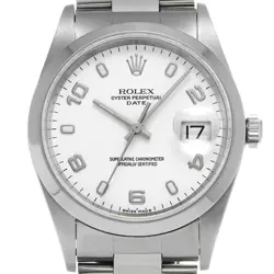 USED ROLEX Oyster Perpetual Date 15200 White Men's Watch #213025