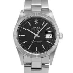 USED ROLEX OYSTER PERPETUAL DATE 15210 BLACK MEN'S WATCH #211025