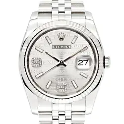 ROLEX DATEJUST 116234 69 DIAMOND SILVER WAVE RANDOM WG AUTOMATIC 36MM #011