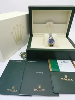 USED ROLEX Datejust 179174 Blue Case Size 26mm Ladies Watch #226325
