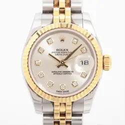 ROLEX DATEJUST 179173G SS×YG AT SILVER-FACE