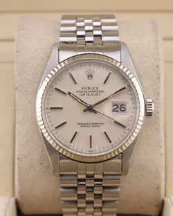 VINTAGE ROLEX DATEJUST 16014 LINEN DIAL MEN'S AUTOMATIC WATCH 1978