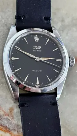 TOP VINTAGE ROLEX ROYAL BICOLOR GILT SILVER PRECISION DIAL 6426 1965 UNPOLISHED