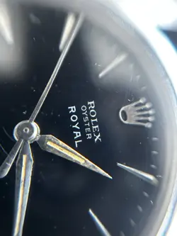 TOP VINTAGE ROLEX ROYAL BICOLOR GILT SILVER PRECISION DIAL 6426 1965 UNPOLISHED