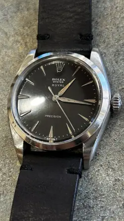 TOP VINTAGE ROLEX ROYAL BICOLOR GILT SILVER PRECISION DIAL 6426 1965 UNPOLISHED