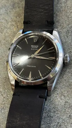 TOP VINTAGE ROLEX ROYAL BICOLOR GILT SILVER PRECISION DIAL 6426 1965 UNPOLISHED