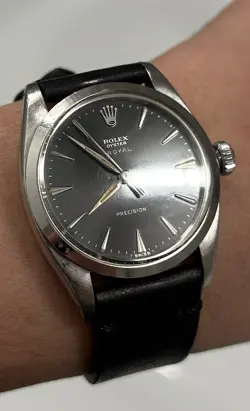 TOP VINTAGE ROLEX ROYAL BICOLOR GILT SILVER PRECISION DIAL 6426 1965 UNPOLISHED