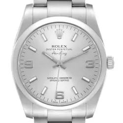 ROLEX AIR KING SILVER DIAL STEEL MENS WATCH 114200