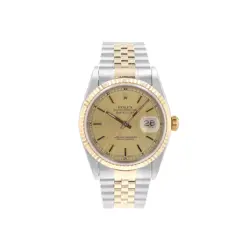 ROLEX DATEJUST  16233 36MM CHAMPAGE INDEX DIAL FLUTED BEZEL & JUBILEE BAND