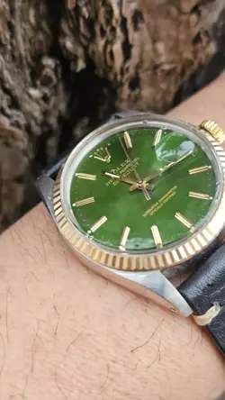VINTAGE ROLEX DATEJUST 16013 OLIVE GREEN DIAL MEN'S AUTOMATIC WATCH 1987