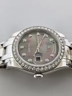Rolex Masterpiece 18946 Platinum 39MM Tahitian MOP & Diamond Bezel. Mint. B/P.