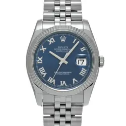 ROLEX 116234 DATEJUST BLUE MENS WRISTWATCH WITH BOX & PAPER