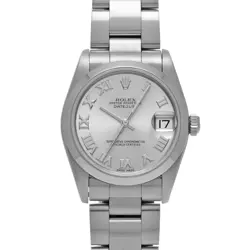 ROLEX 78240 DATEJUST SILVER UNISEX WRISTWATCH WITH BOX & PAPER