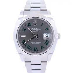 ROLEX DATEJUST 41MM STAINLESS STEEL WIMBLEDON DIAL WATCH 126300