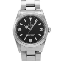ROLEX 14270 EXPLORER BLACK MENS WRISTWATCH WITH BOX & PAPER