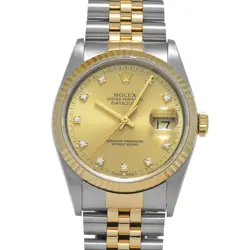ROLEX 16233G DATEJUST CHAMPAGNE/DIAMOND MENS WRISTWATCH WITH BOX & PAPER