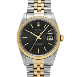 ROLEX 16233 DATEJUST BLACK MENS WRISTWATCH