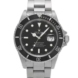 ROLEX 16610 SUBMARINER DATE BLACK MENS WRISTWATCH WITH BOX & PAPER