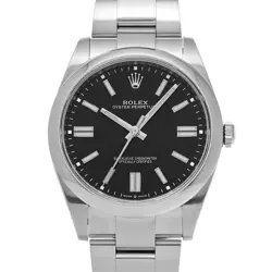 ROLEX 124300 OYSTER PERPETUAL 41 BRIGHT BLACK MENS WRISTWATCH WITH BOX & PAPER