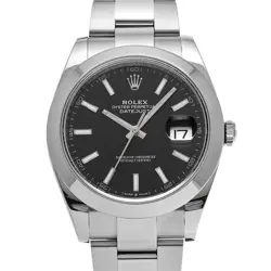 ROLEX 126300 DATEJUST 41 BRIGHT BLACK MENS WRISTWATCH