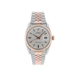 ROLEX DATEJUST 1601 36MM SILVER INDEX DIAL FLUTED BEZEL JUBILEE BAND