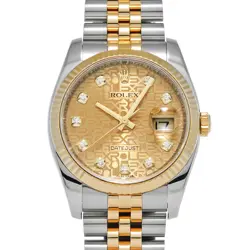 ROLEX 116233G DATEJUST CHAMPAGNE COMPUTER/DIAMOND MENS WRISTWATCH