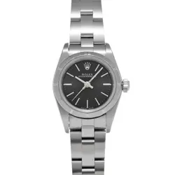 ROLEX 76030 OYSTER PERPETUAL BLACK WOMEN WRISTWATCH