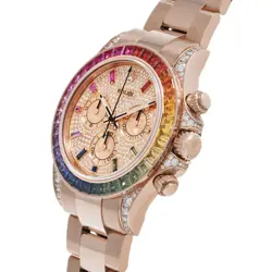 ROLEX 116595RBOW Cosmograph Daytona Rainbow Pave diamonds/Pink Gold Crystal/...