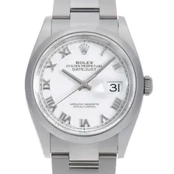 ROLEX DATEJUST 36 126200 WHITE ROMAN 3 ROW OYSTER BRACELET RANDOM NUMBER UNU...