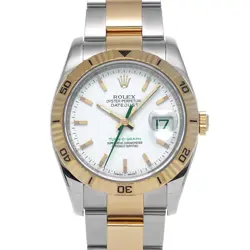 ROLEX 116263 DATEJUST TURN-O-GRAPH WHITE MENS WRISTWATCH WITH BOX & PAPER