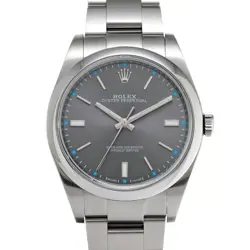 ROLEX 114300 OYSTER PERPETUAL 39 DARK RHODIUM MENS WRISTWATCH