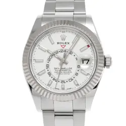 ROLEX 326934 SKY DWELLER WHITE MENS WRISTWATCH WITH BOX & PAPER