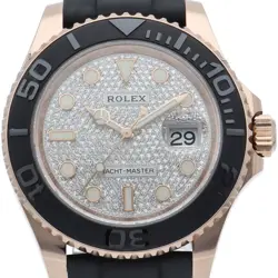 ROLEX YACHT-MASTER 40 WATCH WITH PAVé DIAMOND DIAL 126655 BOX WARRANTY K18P...