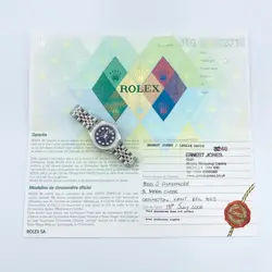 Rolex Datejust 26mm 179174 Black Diamond Dial Diamond Bezel Papers Jubilee Box