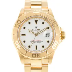 ROLEX YACHT-MASTER 40 16628 WHITE 18K YELLOW GOLD OYSTER MENS WATCH 1995
