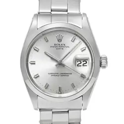 ROLEX OYSTER PERPETUAL DATE REF.1500 SILVER AROUND 1967 ANTIQUE WATCH