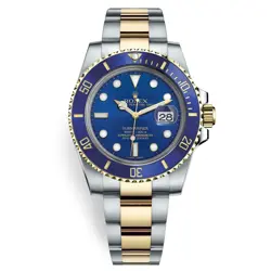 ROLEX SUBMARINER DATE 40MM SUNBURST BLUE 18K YELLOW GOLD TWO-TONE WATCH 116613LB