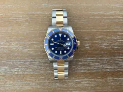 ROLEX SUBMARINER DATE 40MM SUNBURST BLUE 18K YELLOW GOLD TWO-TONE WATCH 116613LB