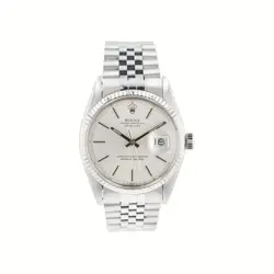 ROLEX DATEJUST 16014 36MM SILVER INDEX DIAL FLUTED BEZEL JUBILEE BAND