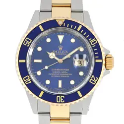 ROLEX SUBMARINER DATE 16613 BLUE K NUMBER SECOND HAND MENS
