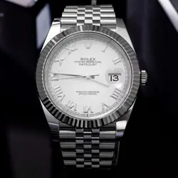 ROLEX DATEJUST 41MM 126334 WHITE ROMAN DIAL JUBILEE BRACELET