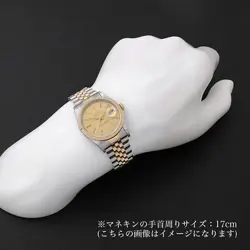 ROLEX DATEJUST 16233 CHAMPAGNE GOLD BAR X NUMBER SECOND HAND MENS