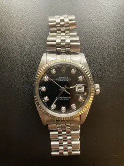 ROLEX DATEJUST 1601 STAINLESS STEEL JUBILEE BRACELET WHITE GOLD BEZEL 36MM