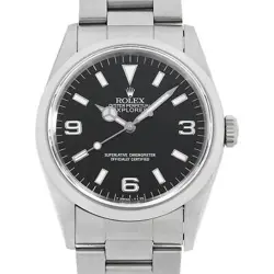 ROLEX EXPLORER I 14270 BLACK SINGLE BUCKLE ALL TRITIUM T NUMBER SECOND HAND MENS