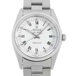 ROLEX AIR KING 14000 WHITE CENTER ROME S NUMBER SECOND HAND MENS